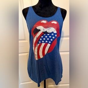 Blue Tank Top with American Flag 🇺🇸 Graphic